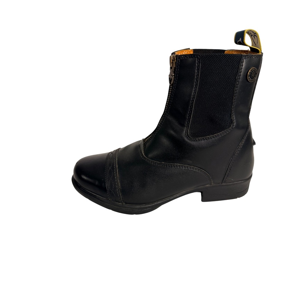 Moretta Clio Black Leather Front Zip Riding Boots Womens Size 7 Moto Punk Grunge